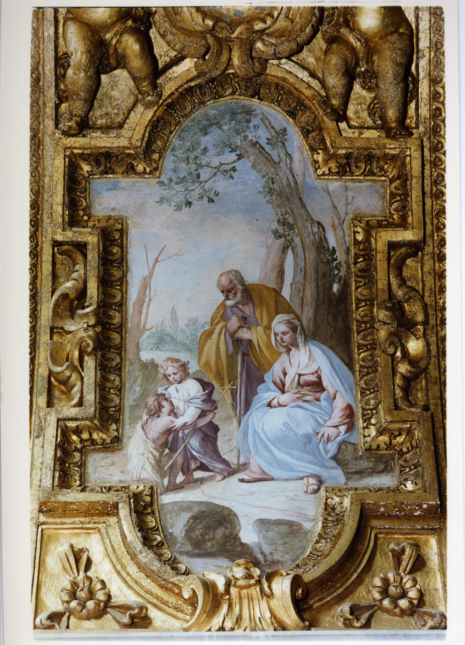 Sacra Famiglia con San Giovanni Battista bambino (dipinto) di Stanzione Massimo (sec. XVII)
