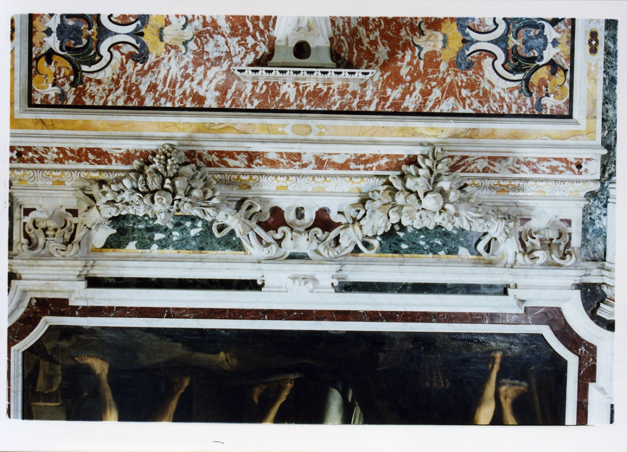 festone con frutti e nastri (decorazione plastica) - bottega napoletana (sec. XVII)