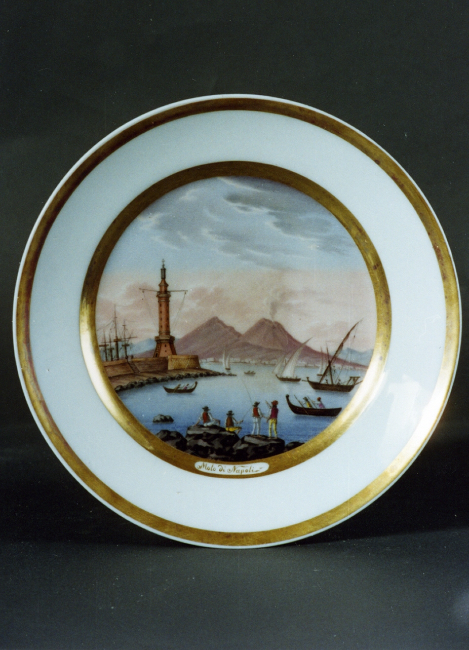 paesaggio marino (piatto) - Real Fabbrica di Napoli (secc. XVIII/ XIX)