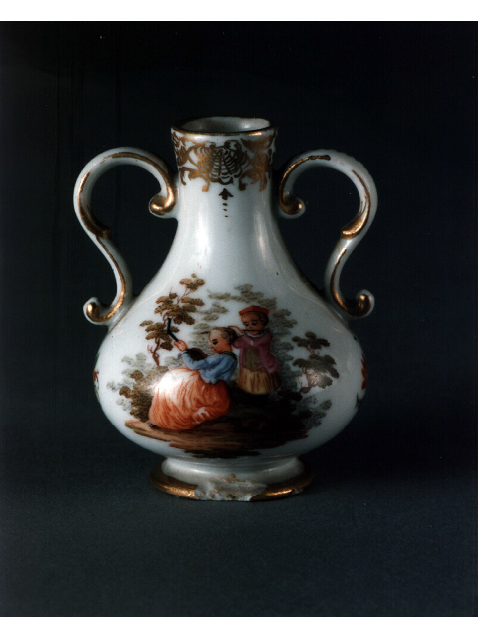 scena campestre con figure (vasetto) - manifattura di Meissen (sec. XVIII)