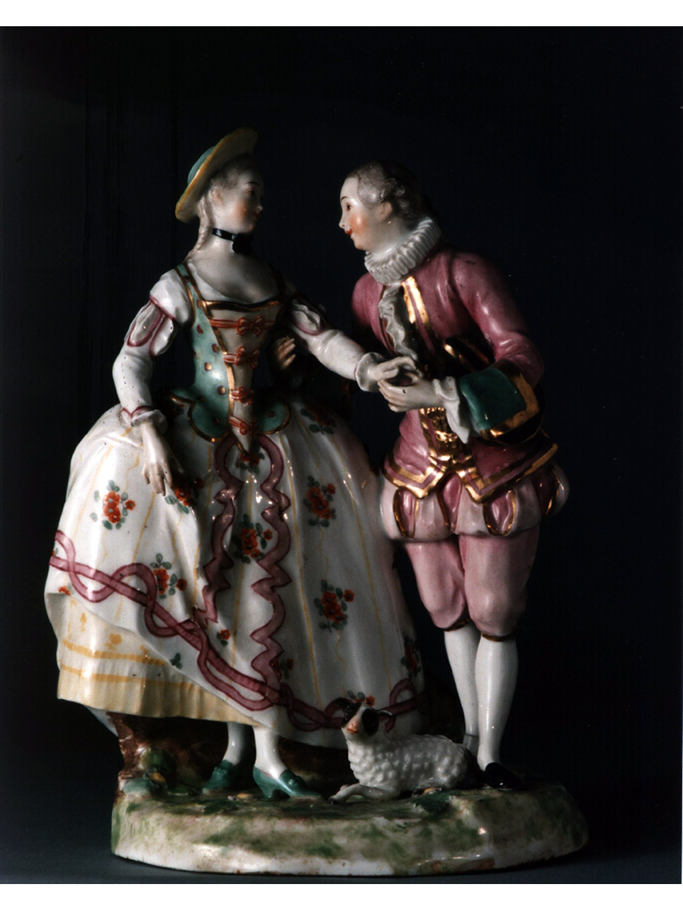 giovani amanti (scultura miniaturistica) - manifattura viennese (sec. XVIII)
