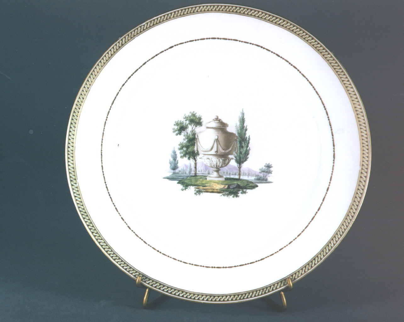 paesaggio (piatto) - manifattura di Meissen (secc. XVIII/ XIX)