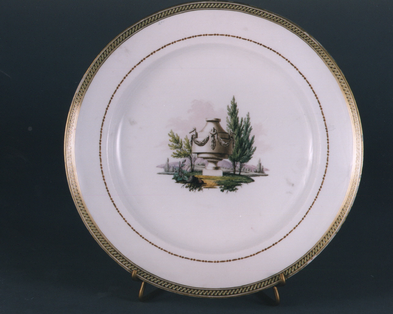 paesaggio (piatto) - manifattura di Meissen (secc. XVIII/ XIX)