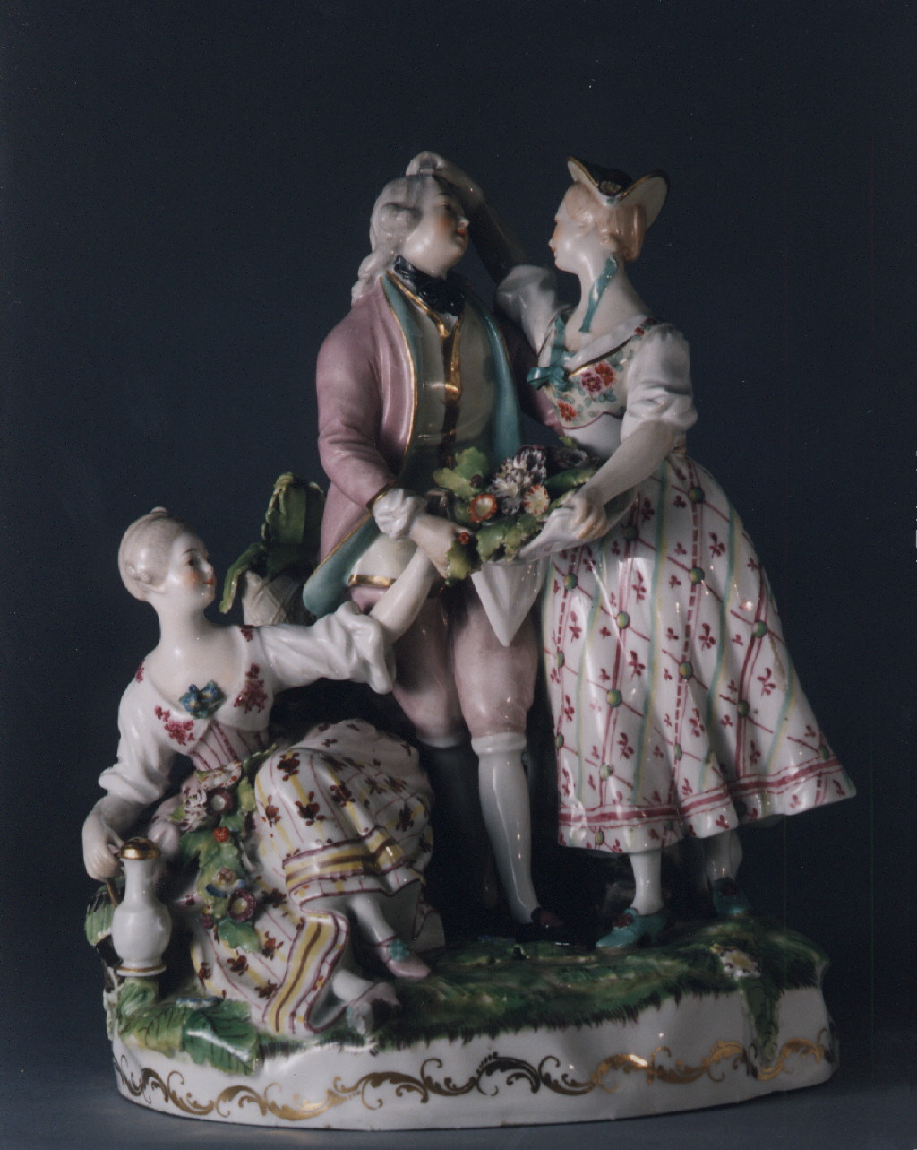 giovani amanti (scultura miniaturistica) - manifattura viennese (sec. XVIII)