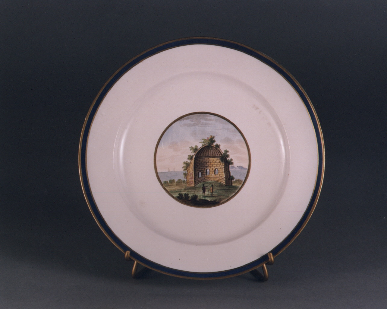 paesaggio con rovine (piatto) - manifattura di Doccia (sec. XIX)