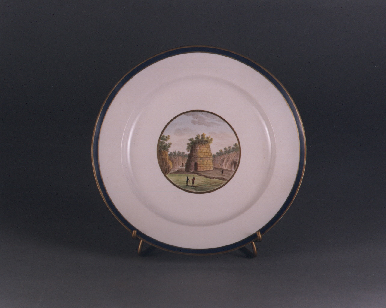 paesaggio (piatto) - manifattura di Doccia (sec. XIX)