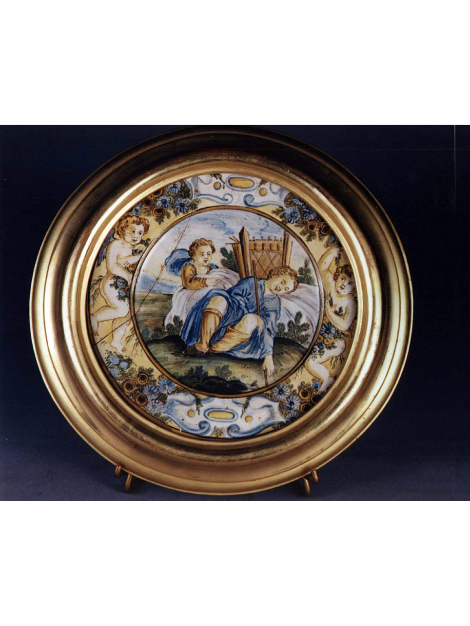 scena campestre con figure (piatto) di Gentili Carmine (bottega) - manifattura di Castelli (metà sec. XVIII)