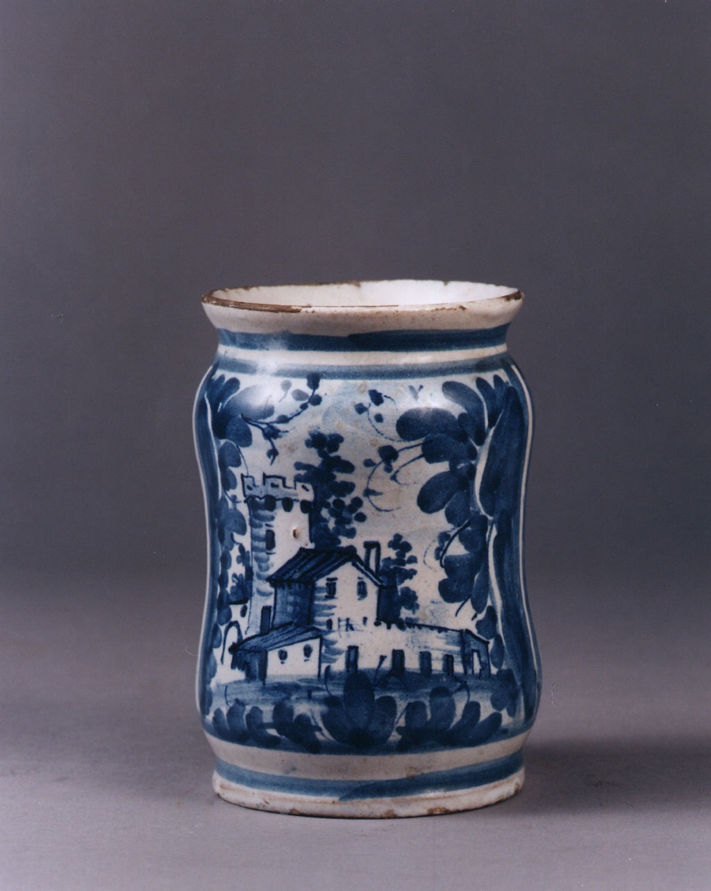 paesaggio con architetture (alberello) - manifattura napoletana (sec. XVIII)