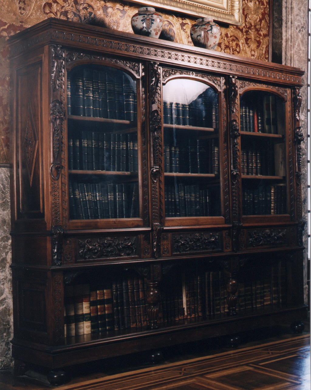 motivi decorativi geometrici e vegetali (libreria) - bottega napoletana (sec. XIX)