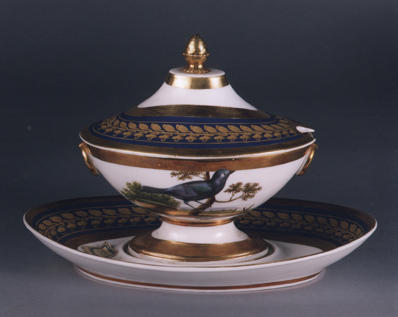 motivi decorativi floreali (salsiera) - manifattura francese (sec. XIX)