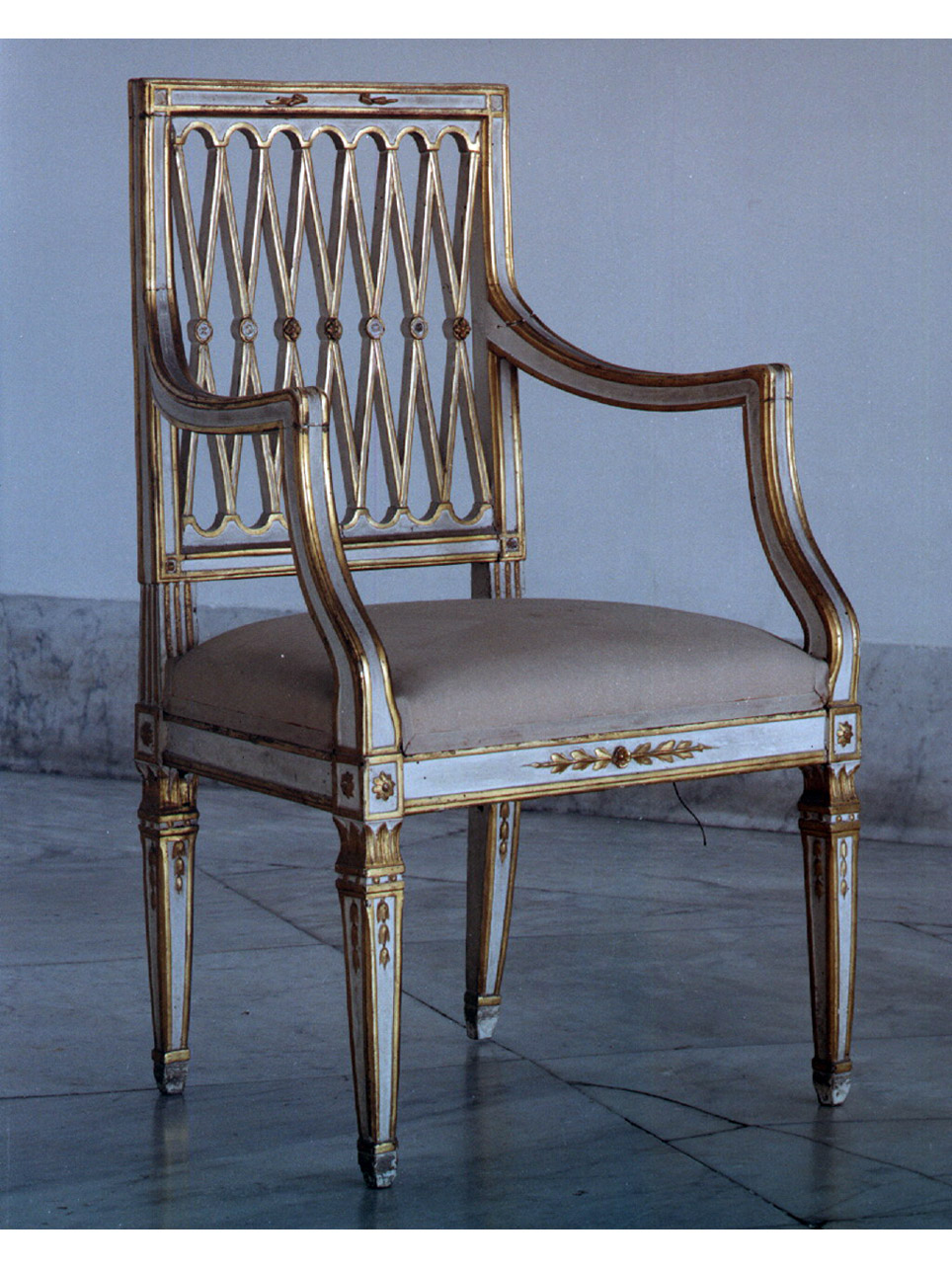 motivi decorativi geometrici e vegetali (poltrona, serie) - bottega napoletana (ultimo quarto sec. XIX)