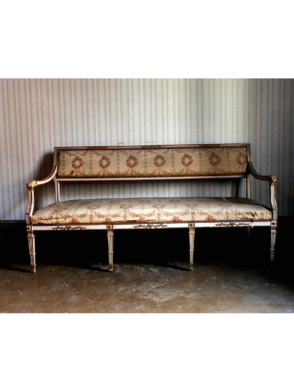 motivi decorativi floreali (divano) - bottega napoletana, manifattura di San Leucio (ultimo quarto sec. XIX)