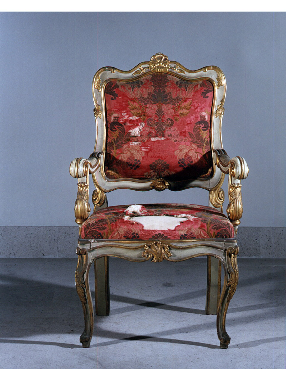 motivi decorativi floreali (poltrona) - bottega napoletana, manifattura veneziana (prima metà, ultimo quarto sec. XVIII, sec. XIX)