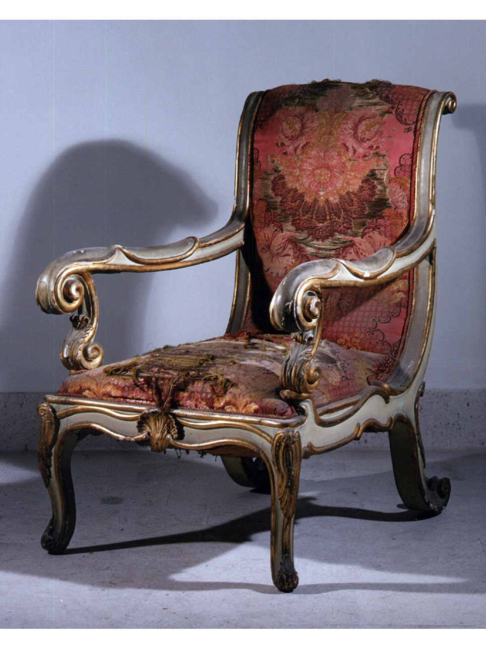 motivi decorativi floreali (poltrona) - manifattura veneziana, bottega napoletana (prima metà, ultimo quarto sec. XVIII, sec. XIX)