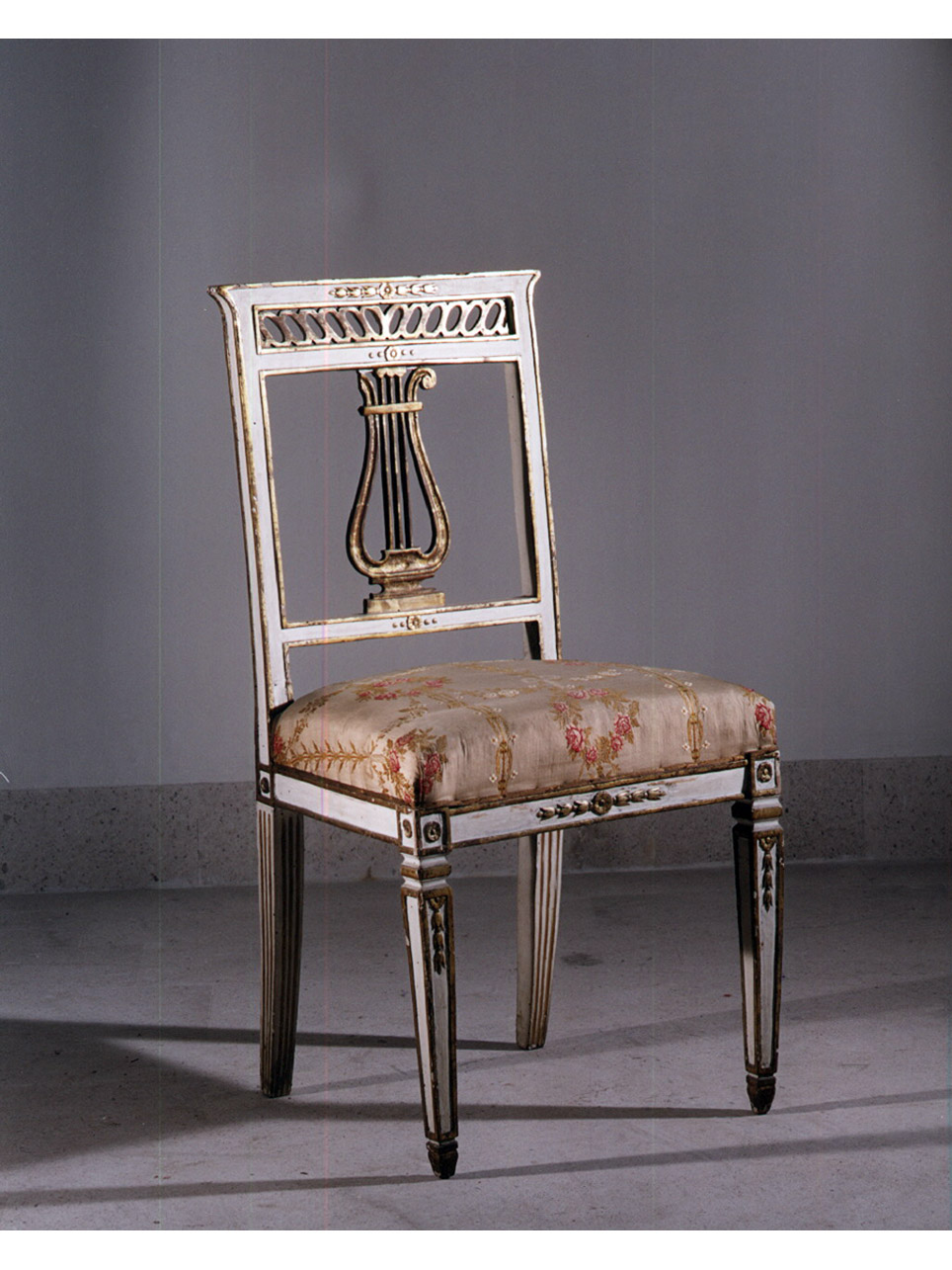 motivi decorativi geometrici e vegetali (sedia, serie) - bottega napoletana, manifattura di San Leucio (ultimo quarto sec. XIX)