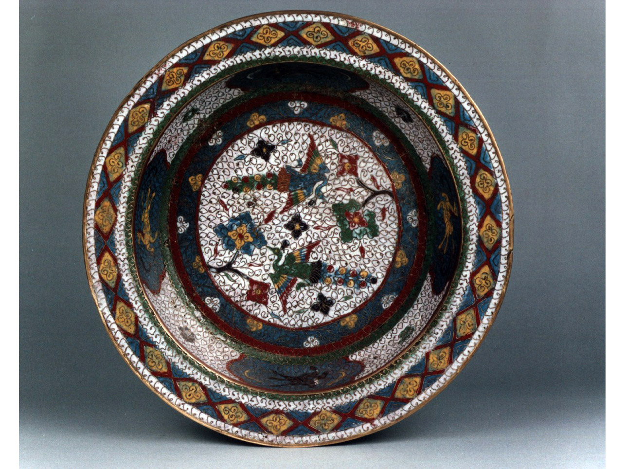 motivi decorativi vegetali e animali (bacile) - manifattura cinese (prima metà sec. XVI)