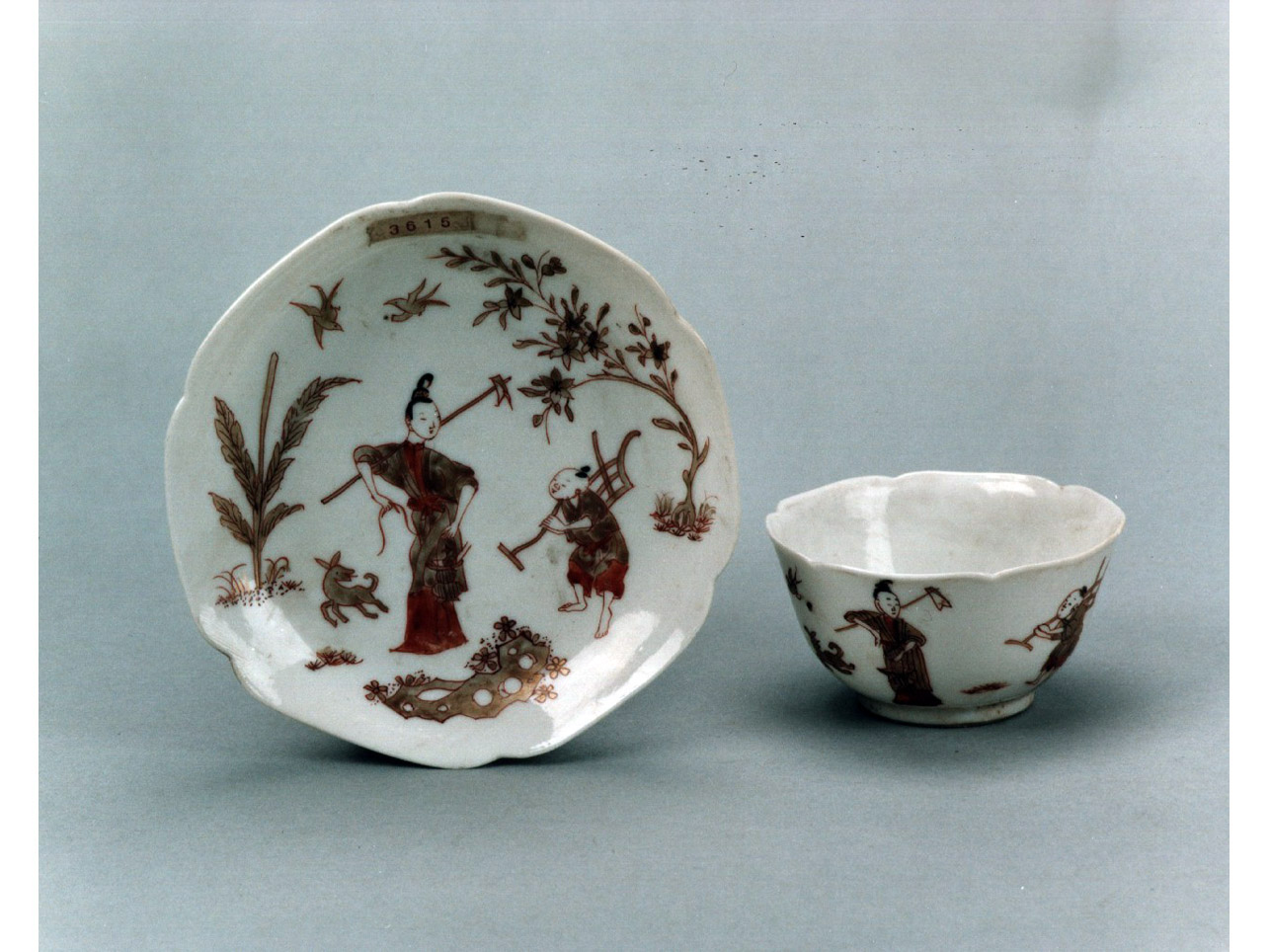 scena campestre con figure (tazzina) - manifattura cinese (sec. XVIII)