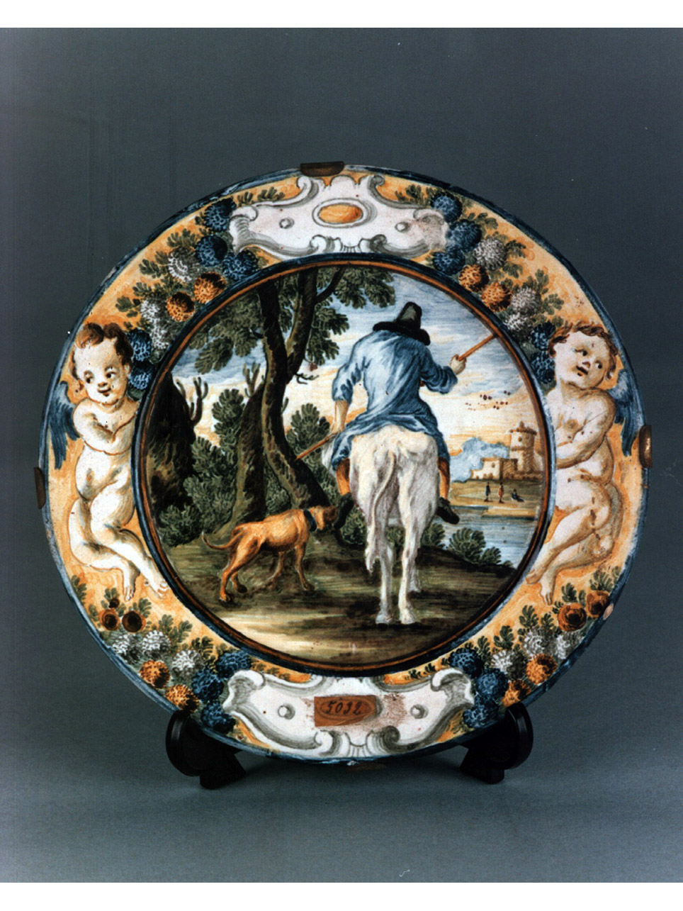 scena campestre (piatto) di Gentili (bottega) - manifattura di Castelli (sec. XVIII)