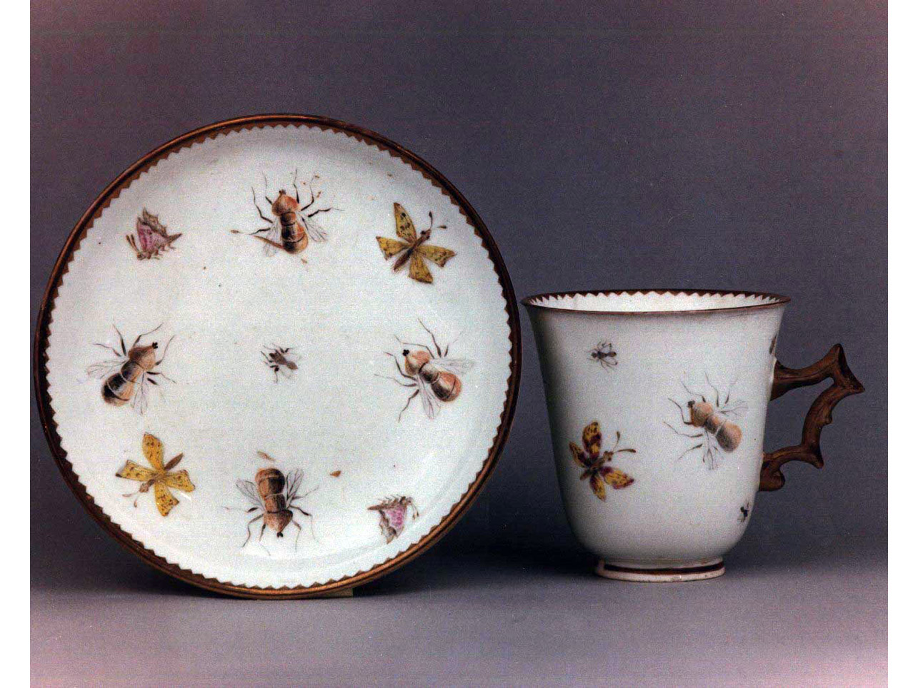 motivi decorativi vegetali e animali (tazza) - manifattura di Capodimonte (sec. XVIII)