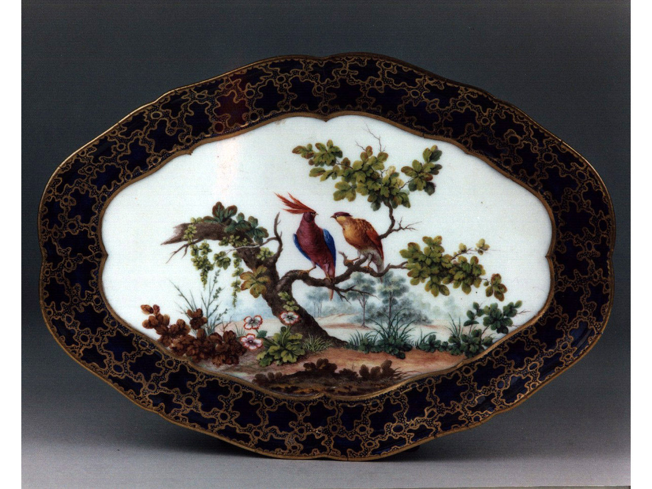 paesaggio con animali (vassoio) di Chappuis Antoine Joseph (sec. XVIII)
