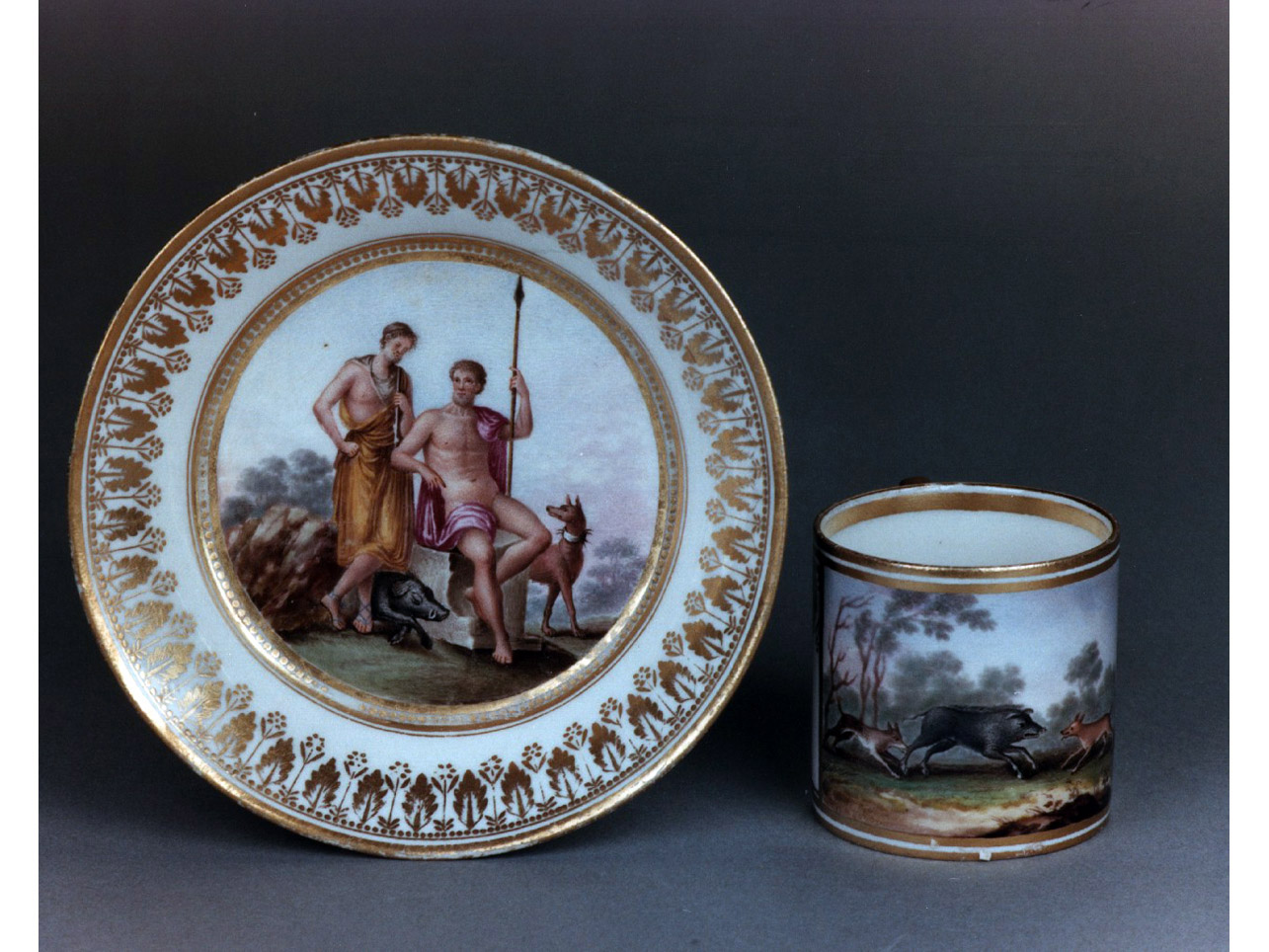 scena di caccia (tazza) - Real Fabbrica di Napoli (sec. XIX)