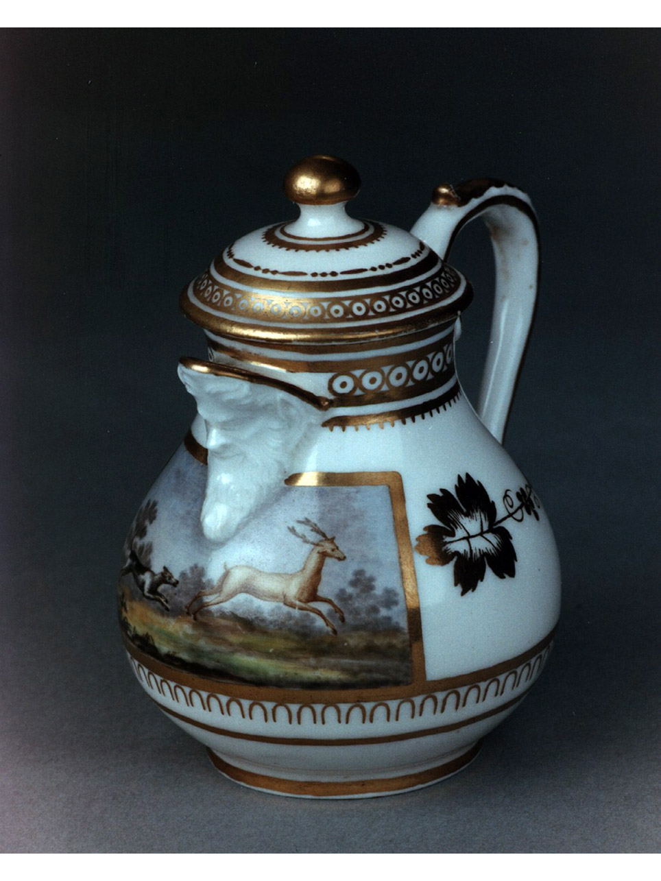 scena di caccia (lattiera) - Real Fabbrica di Napoli (secc. XVIII/ XIX)