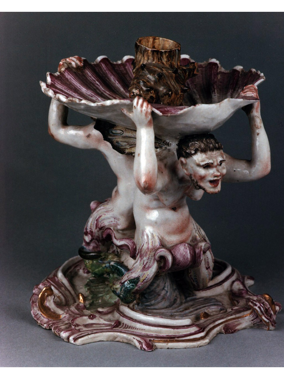 Tritone (candeliere) - manifattura di Doccia (sec. XVIII)