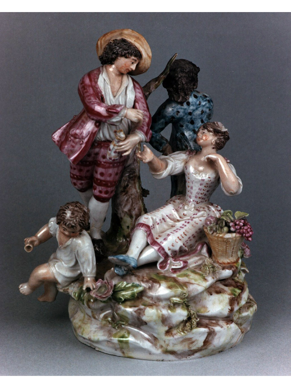 scena di vita campestre (scultura miniaturistica) - manifattura di Doccia (sec. XVIII)