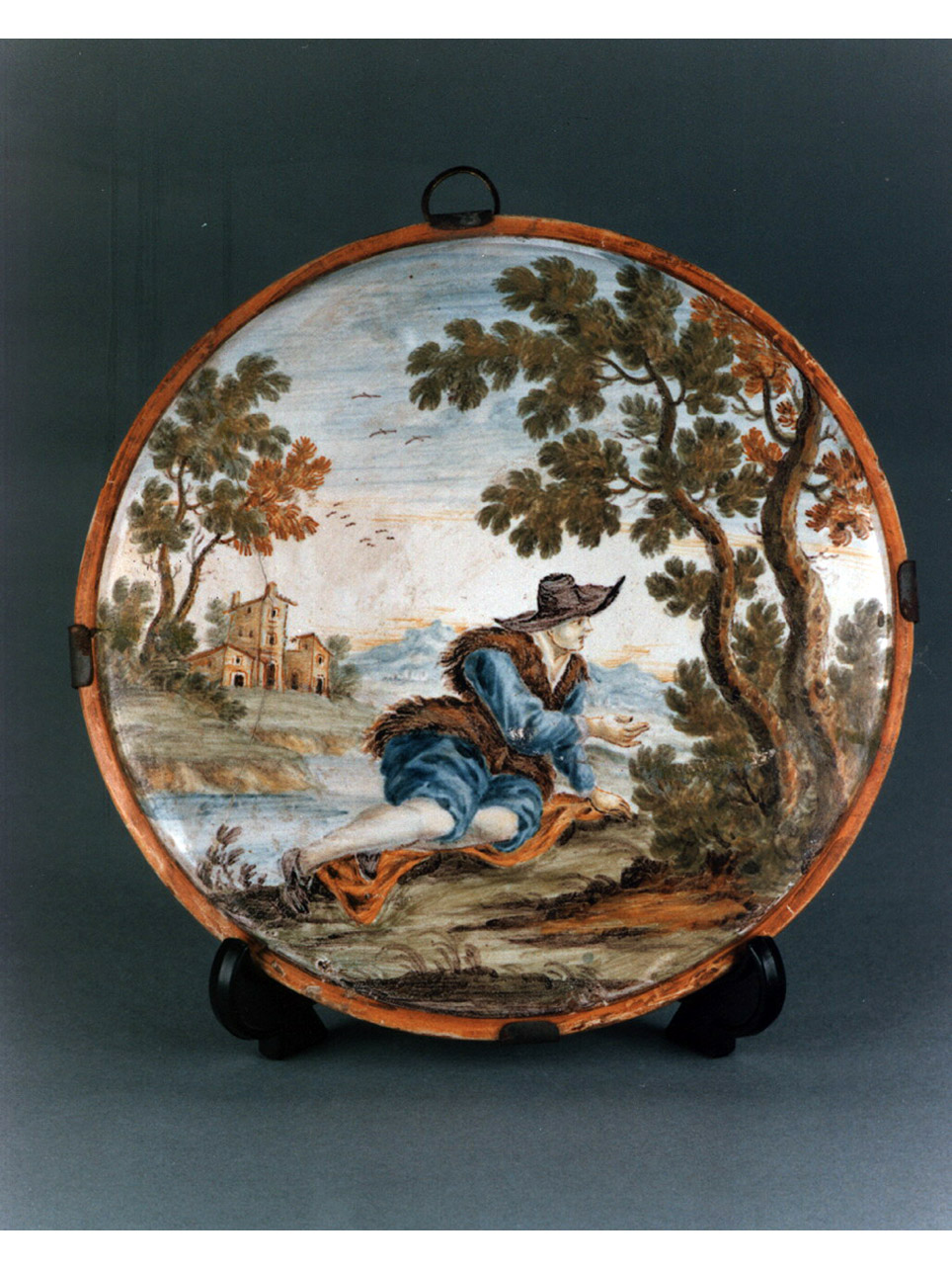 scena campestre (piatto) - manifattura abruzzese (sec. XVIII)