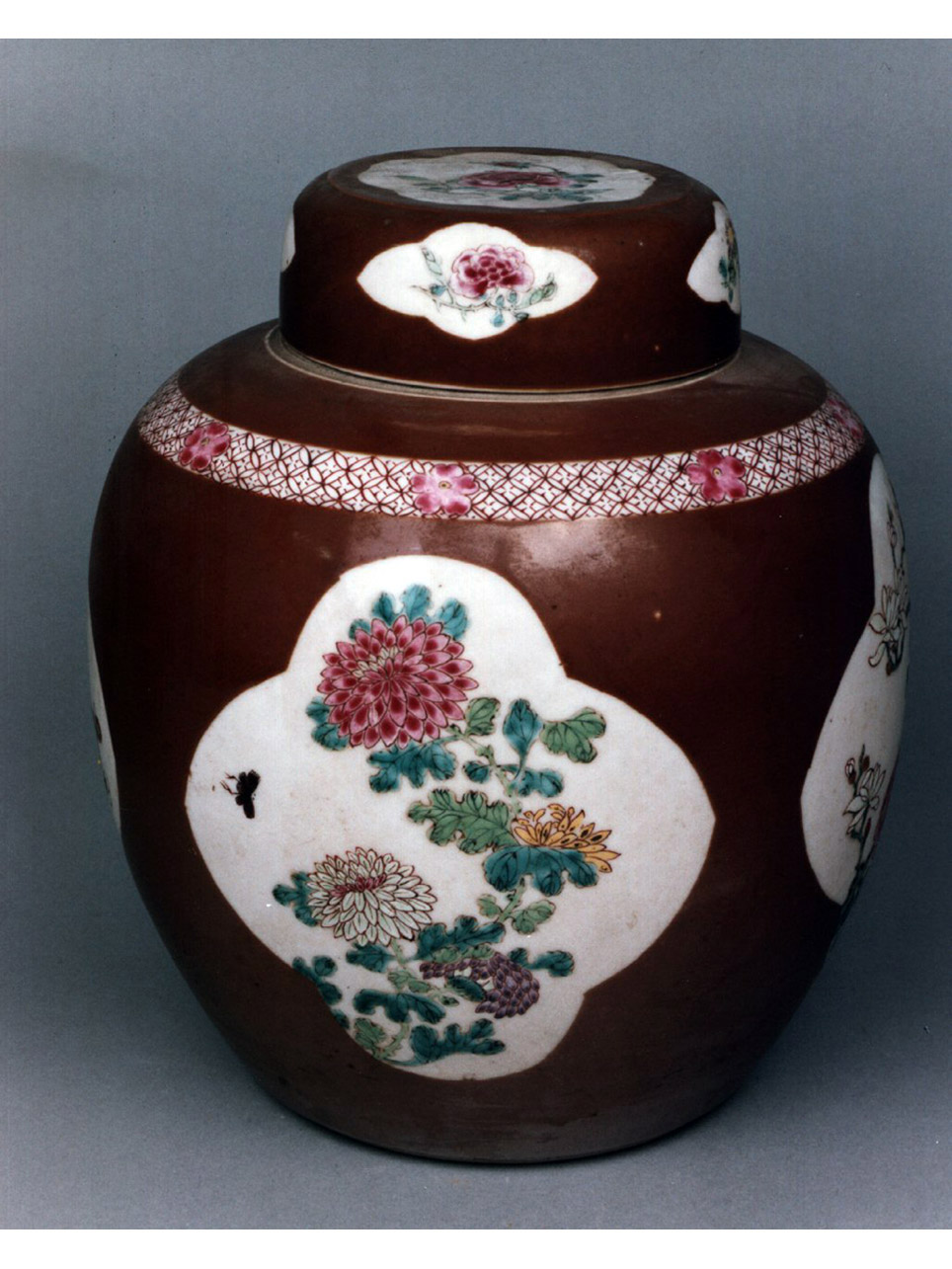 motivi decorativi floreali (vaso) - manifattura cinese (sec. XVIII)