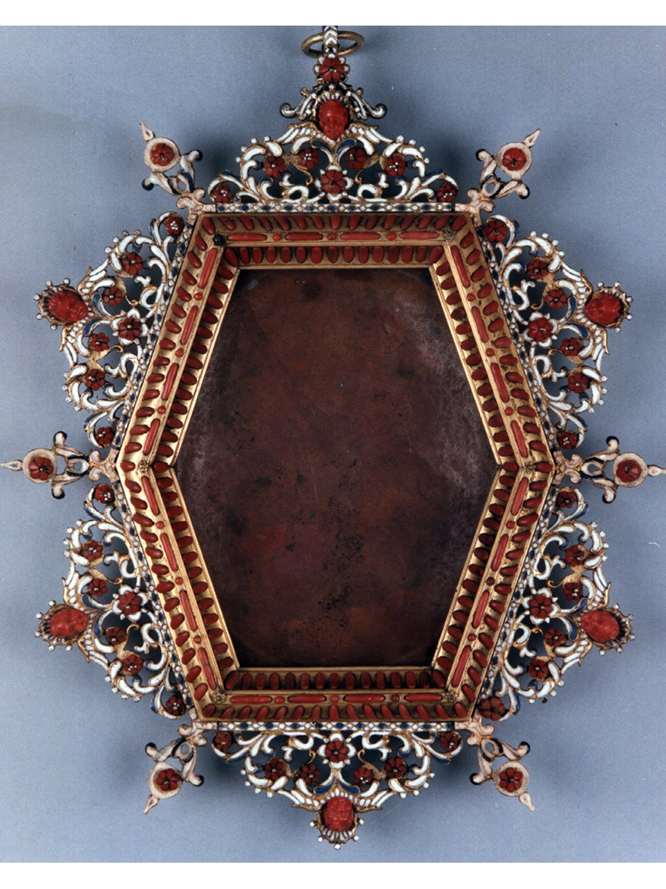 cherubini e motivi decorativi fitomorfi/ Sant'Antonio da Padova (cornice) - bottega trapanese (sec. XVII)