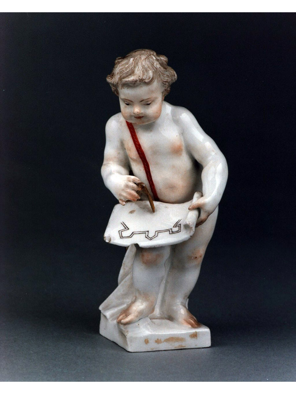 allegoria dell'architettura (statuetta) di Eberlein Johann Friedrich - manifattura di Meissen (seconda metà sec. XVIII)