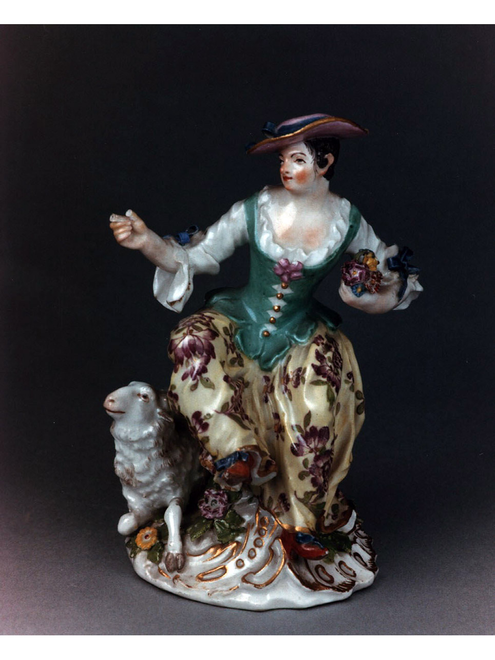 giovane donna con agnello (statuetta) - manifattura di Meissen (sec. XVIII)