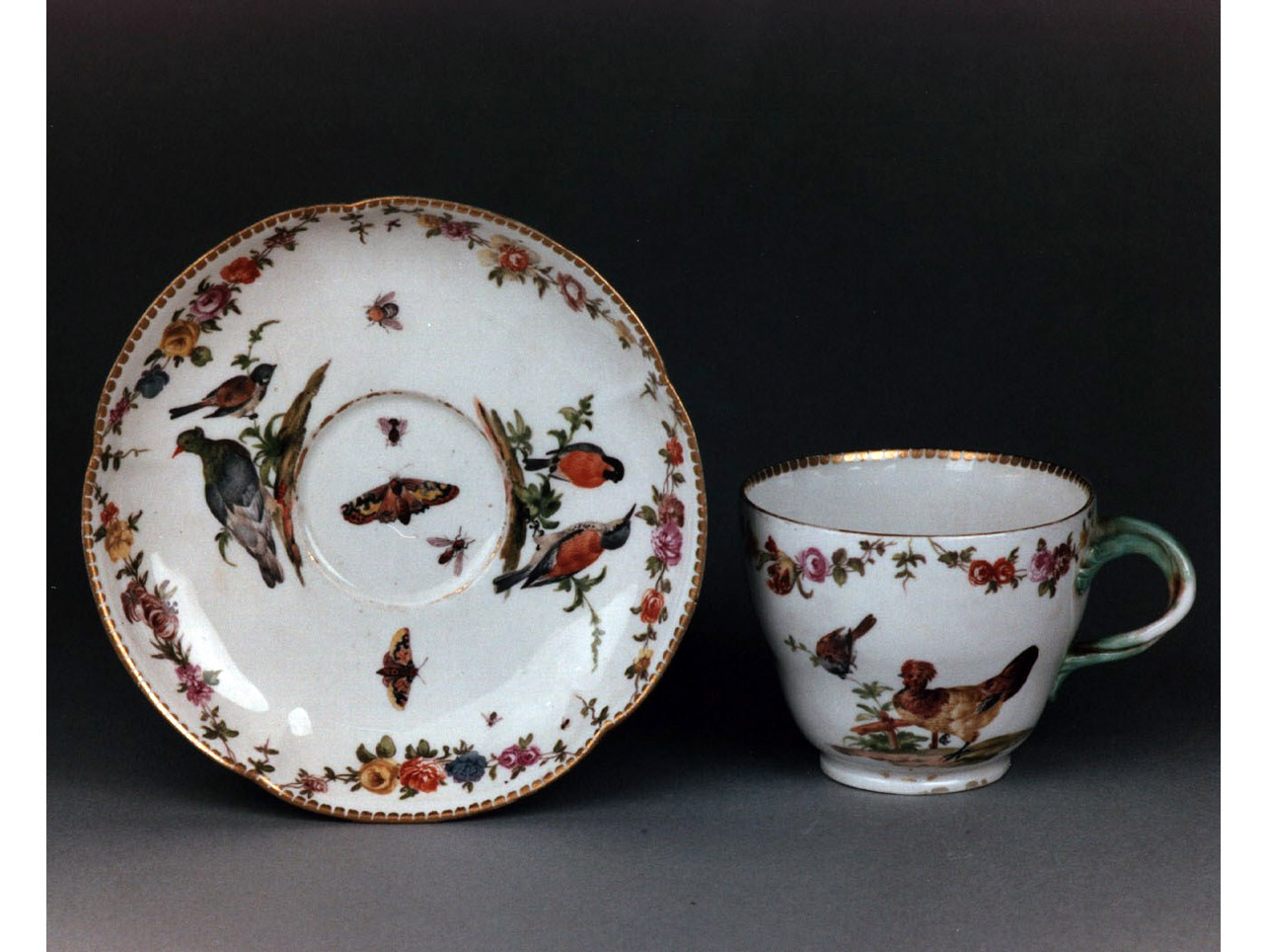 motivi decorativi vegetali e animali (tazza) - manifattura di Meissen (sec. XVIII)