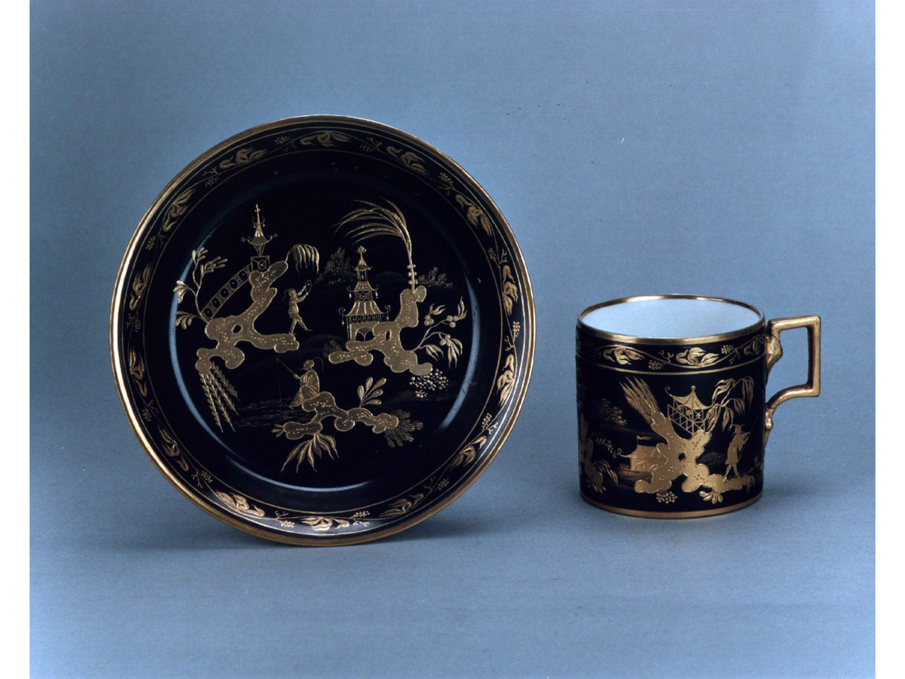 paesaggio con architetture (tazza) - manifattura viennese (secc. XVIII/ XIX)