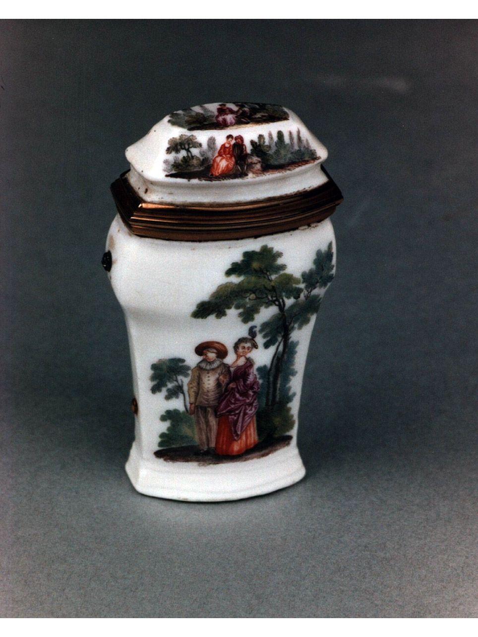 scena campestre con figure (custodia) - manifattura di Meissen (sec. XVIII)