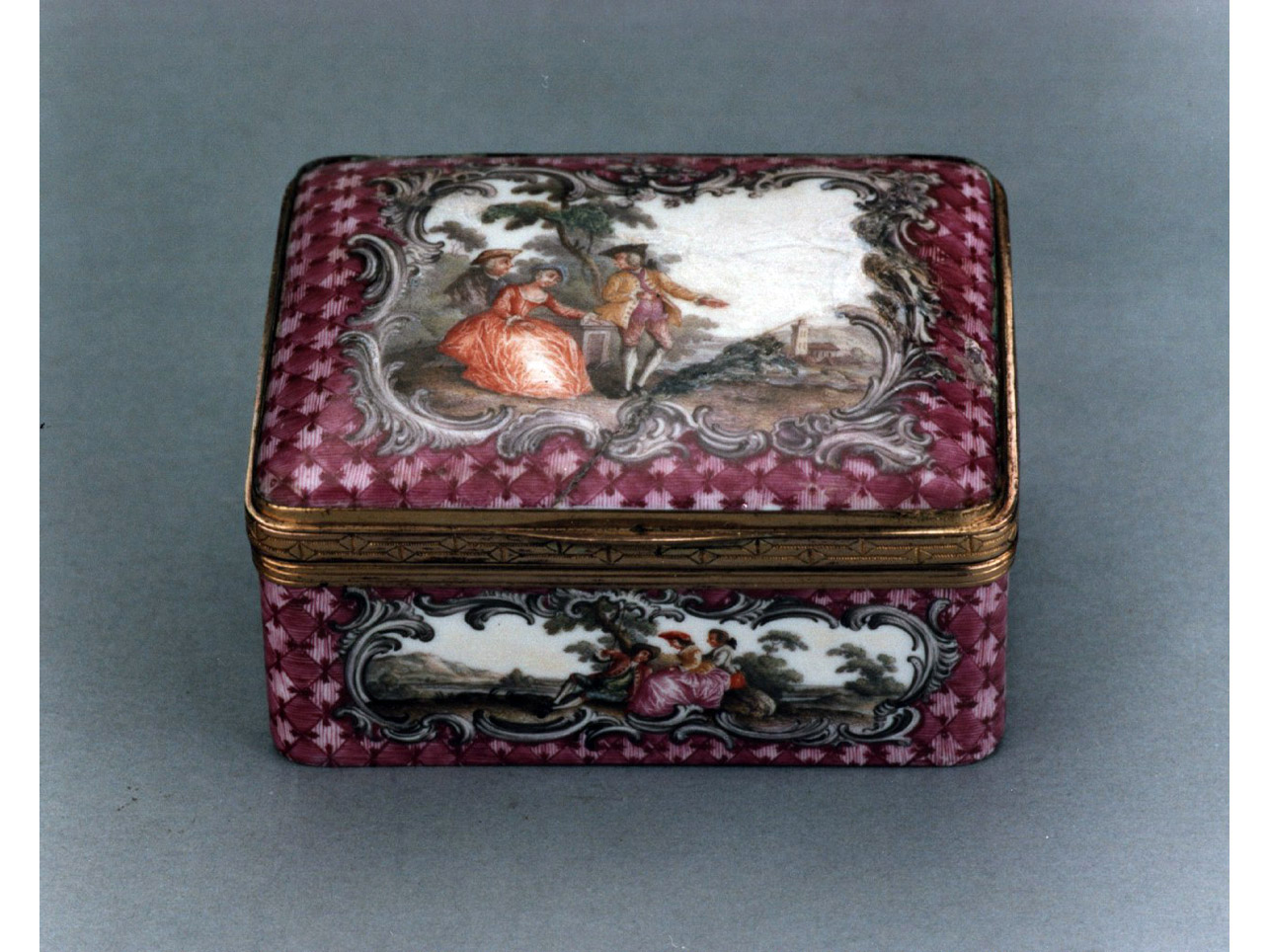 scena campestre con figure (tabacchiera) - manifattura di Meissen (sec. XVIII)