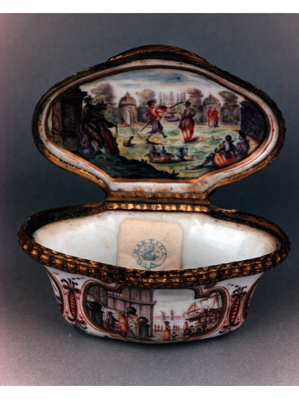 scena campestre con figure (tabacchiera) - manifattura di Meissen (sec. XVIII)