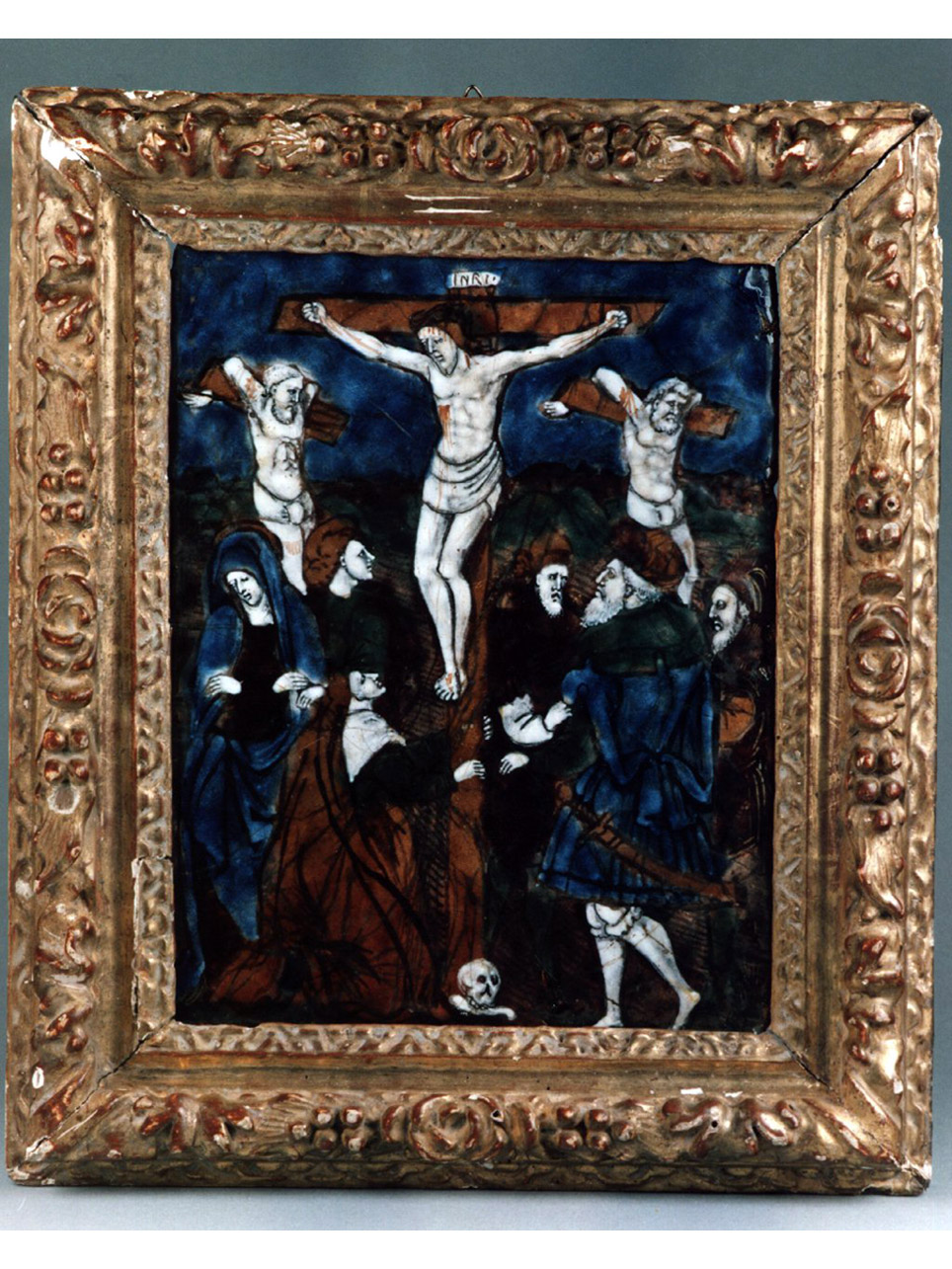 crocifissione (placca) di Pènicaud Nardon (maniera) (sec. XVI)