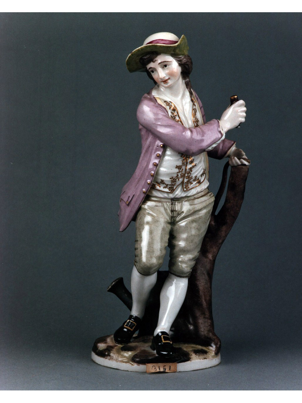 figura maschile con annaffiatoio (statuetta) - manifattura svizzera (sec. XVIII)