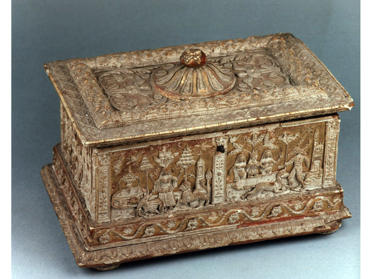 Giudizio di Paride/ Didone si trafigge con la spada/ Piramo e Tisbe/ Diana e Atteone (cofanetto) - bottega veneta (sec. XVI)