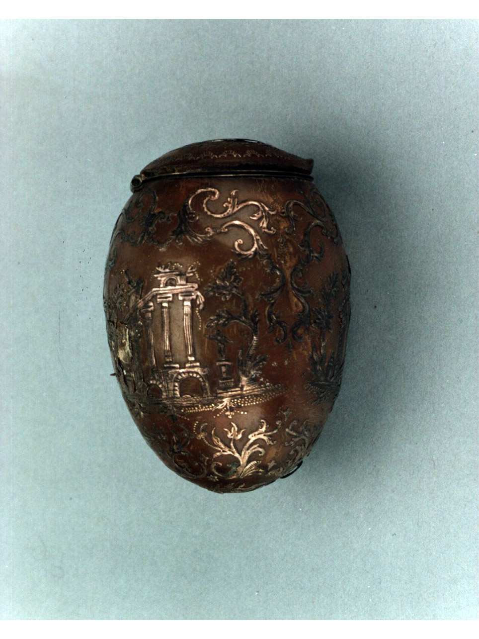 paesaggio con architetture (custodia) - bottega napoletana (sec. XVIII)