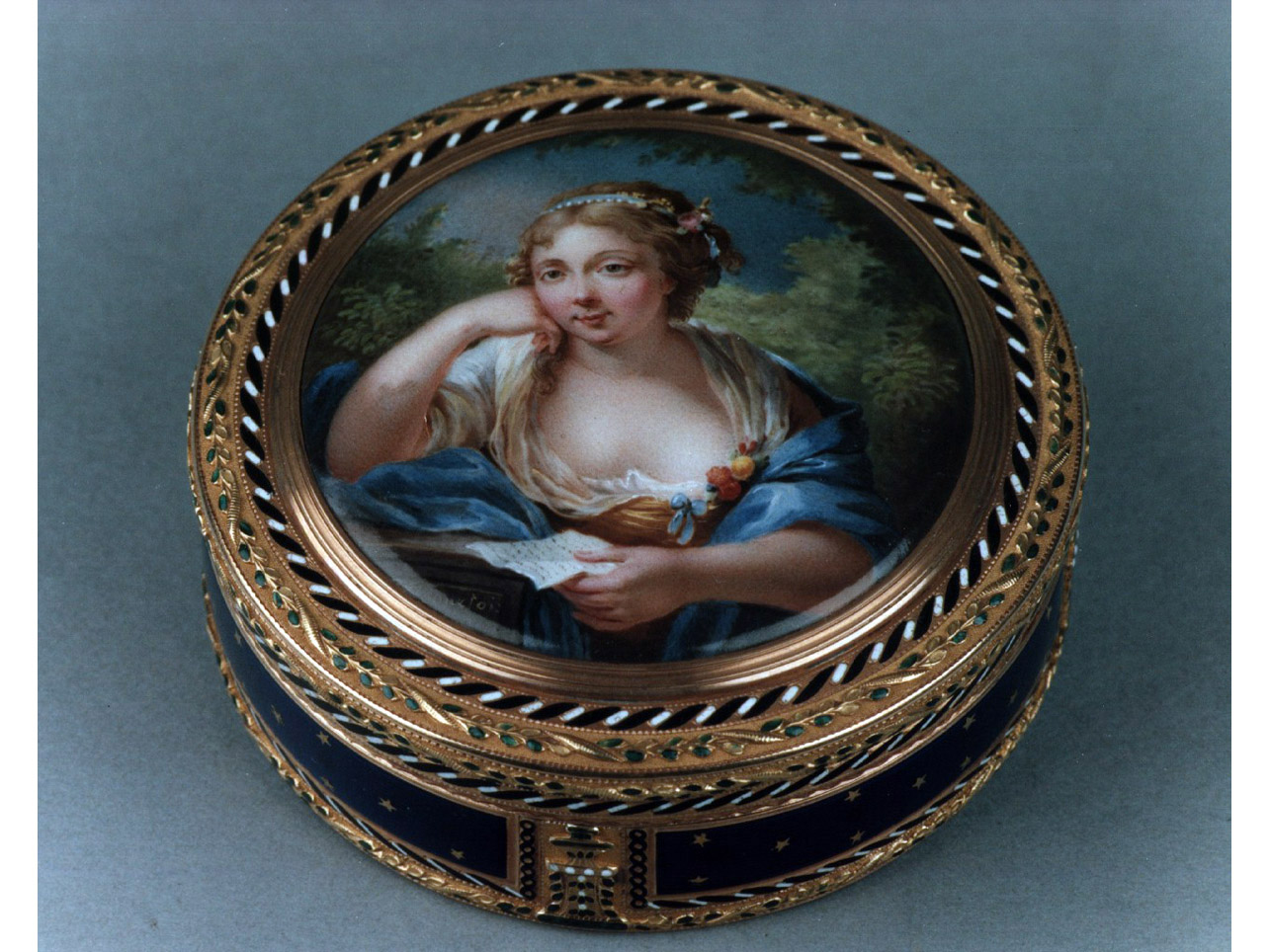 ritratto di donna (scatola) di Courtois Nicolas André - bottega svizzera (ultimo quarto sec. XVIII)