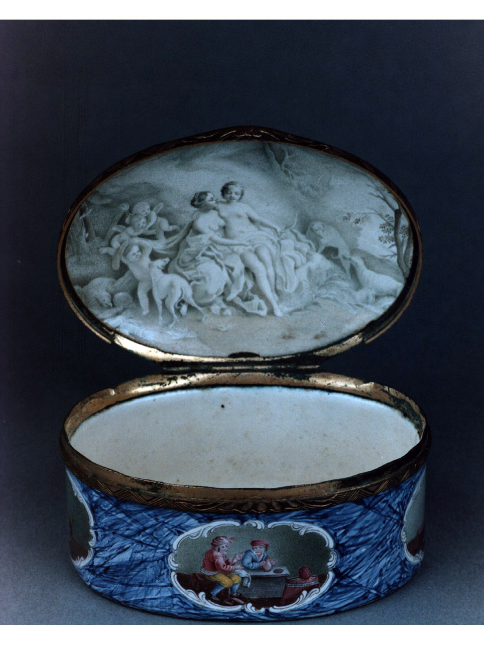 giovani amanti (tabacchiera) - bottega tedesca (seconda metà sec. XVIII)