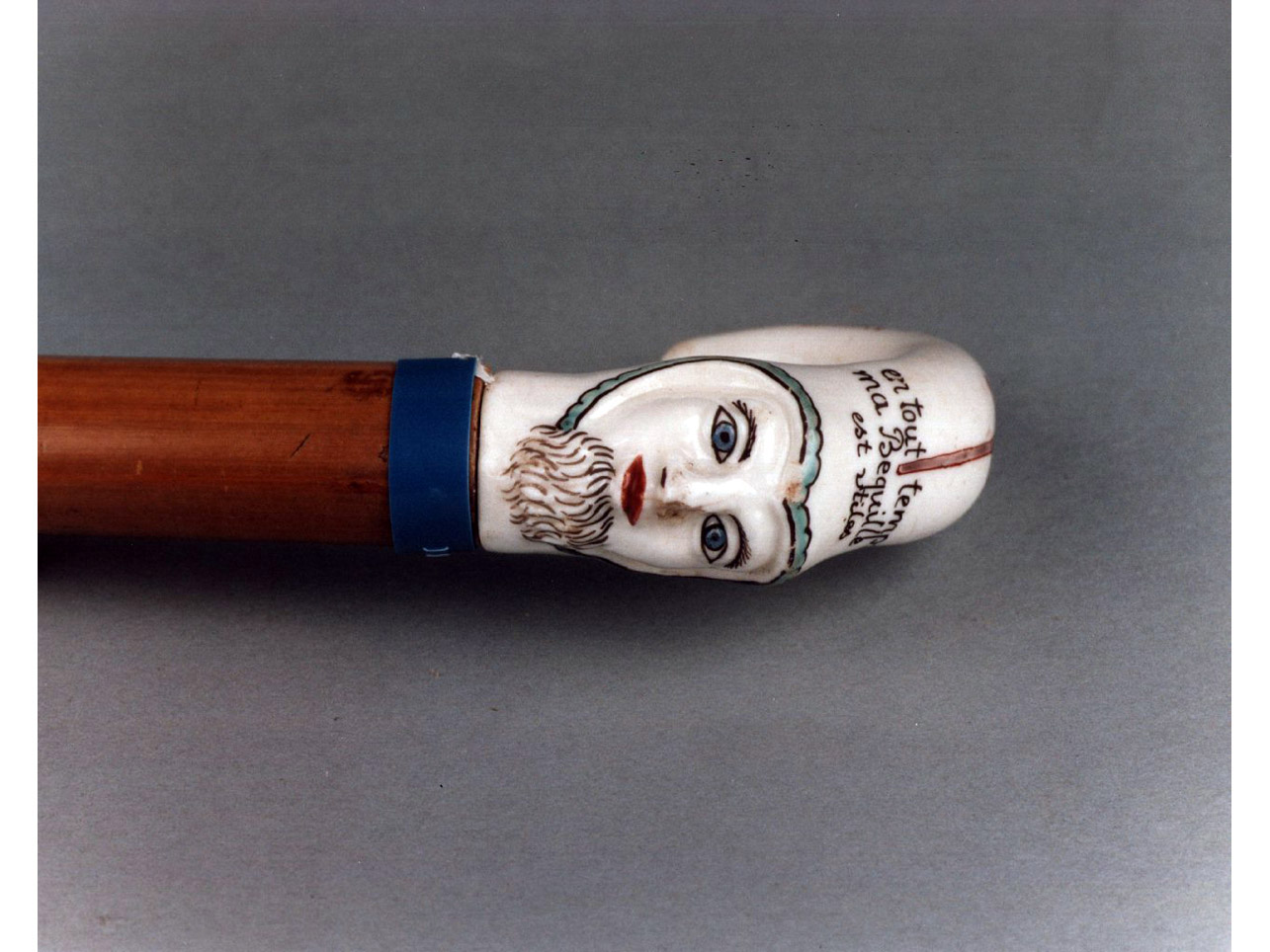 testa d'uomo con barba (bastone) - manifattura francese (seconda metà sec. XVIII)