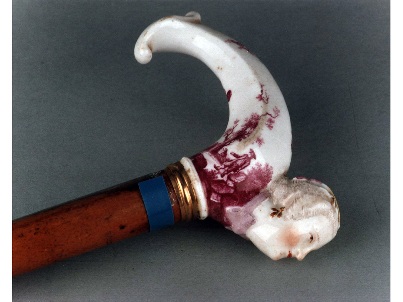 testa di donna (bastone) - manifattura di Meissen (sec. XVIII)