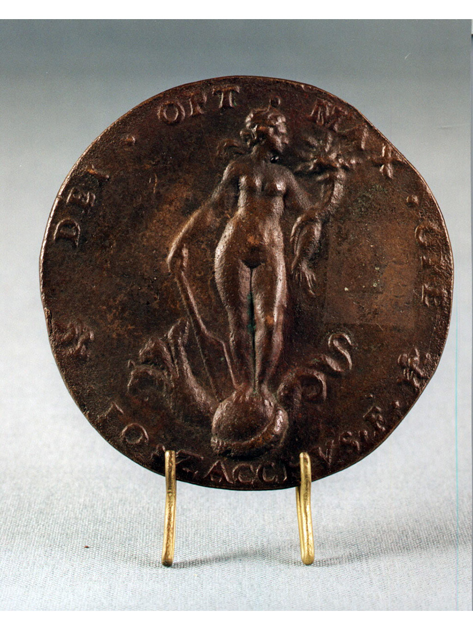 ritratto d'uomo/ fortuna (medaglia) - bottega veneziana (sec. XVI)