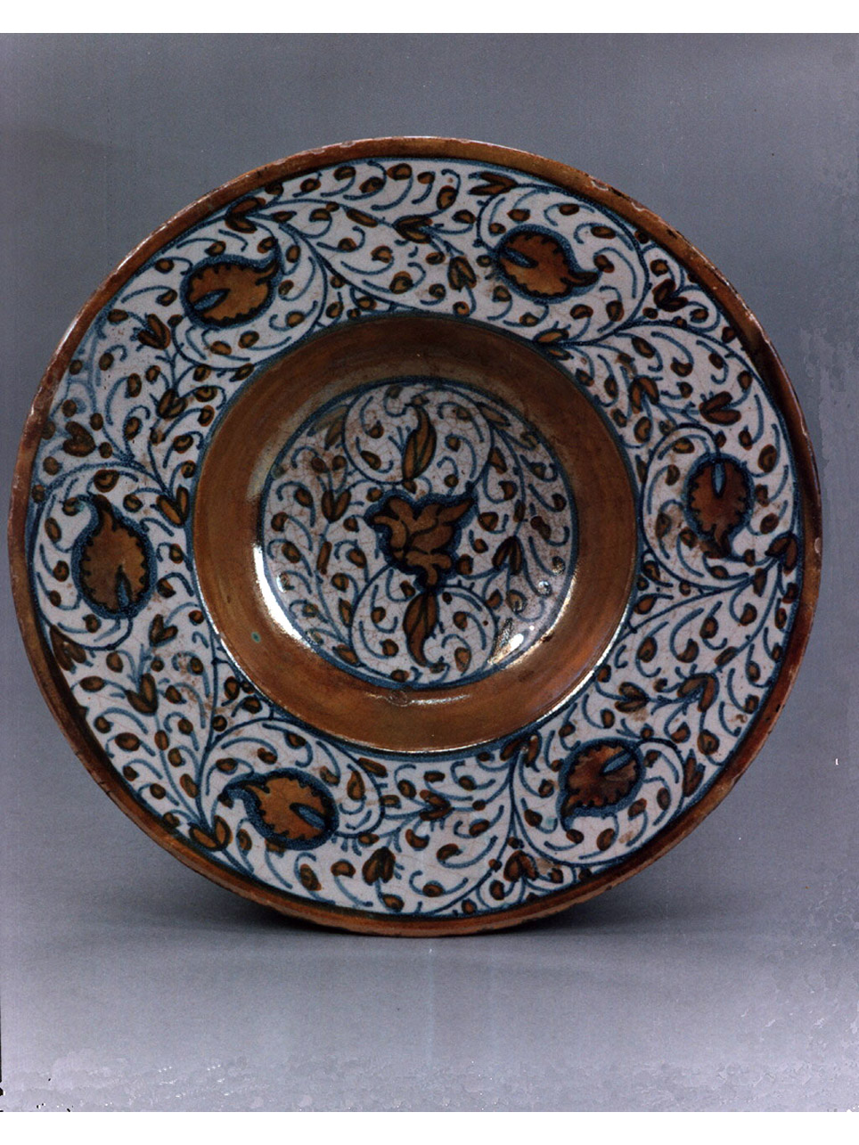 motivi decorativi vegetali (piatto) - manifattura di Deruta (prima metà sec. XVI)