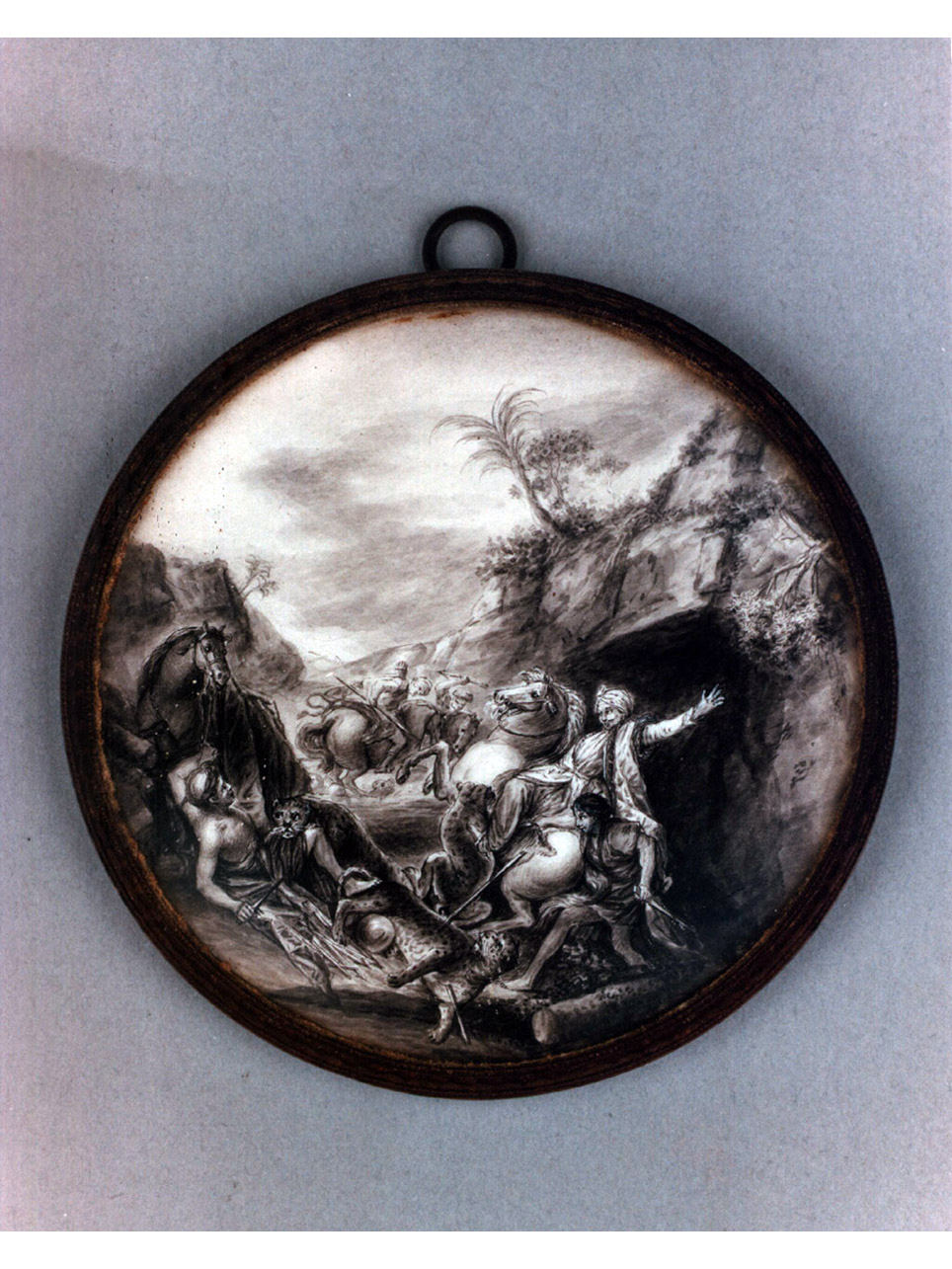 scena di caccia (medaglione) - bottega francese (sec. XIX)