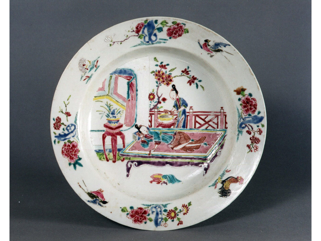 giovani amanti (piatto) - manifattura cinese (sec. XVIII)